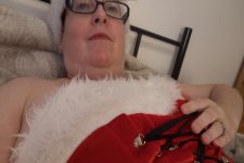 naughty miss Santa playing with vibrator POV